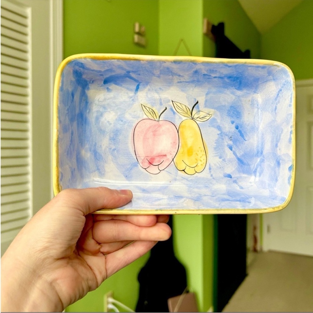 Vintage Farmhouse Fruit Apple Pear Loaf Pan Set of 2 Bakeware Kitchenware - Picture 4 of 12